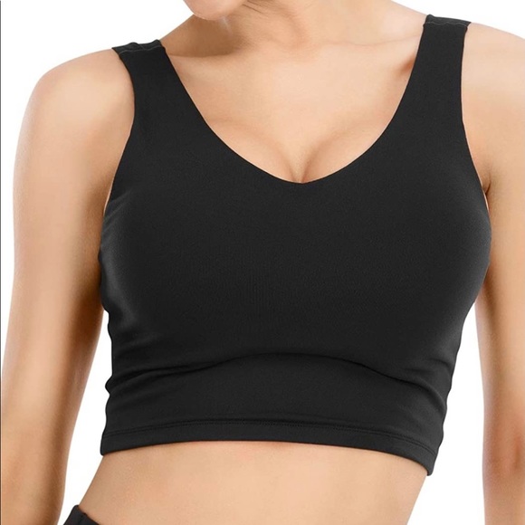 NWT Tasada V-Neck Sportsbra Padded Black Size S - Picture 3 of 5